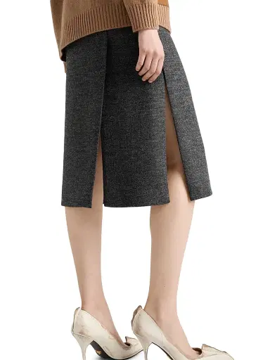 Prada Women's Rush Stitch Skirt - Grey | Thumbnail 4 Prada Women's Rush Stitch Skirt - Grey | Thumbnail 4