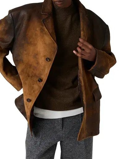 Miu Miu Women's Waxed Suede Leather Jacket | Thumbnail 4 Miu Miu Women's Waxed Suede Leather Jacket | Thumbnail 4