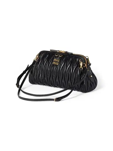 Miu Miu Women's Matelassé Nappa Leather Shoulder Bag - Black | Thumbnail 2 Miu Miu Women's Matelassé Nappa Leather Shoulder Bag - Black | Thumbnail 2
