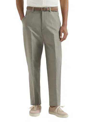 Brunello Cucinelli Men's Cotton and Linen Panama Trousers | Thumbnail 2 Brunello Cucinelli Men's Cotton and Linen Panama Trousers | Thumbnail 2