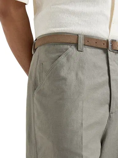 Brunello Cucinelli Men's Cotton and Linen Panama Trousers | Thumbnail 4 Brunello Cucinelli Men's Cotton and Linen Panama Trousers | Thumbnail 4
