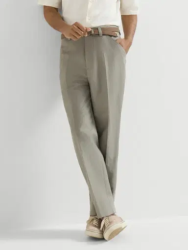 Brunello Cucinelli Men's Cotton and Linen Panama Trousers | Thumbnail 5 Brunello Cucinelli Men's Cotton and Linen Panama Trousers | Thumbnail 5