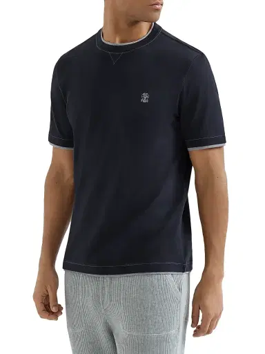 Brunello Cucinelli Men's Cotton Jersey Crew-Neck T-Shirt | Thumbnail 2 Brunello Cucinelli Men's Cotton Jersey Crew-Neck T-Shirt | Thumbnail 2