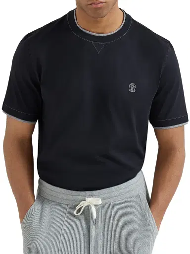 Brunello Cucinelli Men's Cotton Jersey Crew-Neck T-Shirt | Thumbnail 4 Brunello Cucinelli Men's Cotton Jersey Crew-Neck T-Shirt | Thumbnail 4