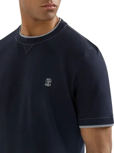 Brunello Cucinelli Men's Cotton Jersey Crew-Neck T-Shirt | Thumbnail 5 Brunello Cucinelli Men's Cotton Jersey Crew-Neck T-Shirt | Thumbnail 5