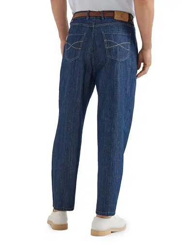 Brunello Cucinelli Men's Lightweight Denim Iconic Fit Five Pocket Trousers | Thumbnail 3 Brunello Cucinelli Men's Lightweight Denim Iconic Fit Five Pocket Trousers | Thumbnail 3
