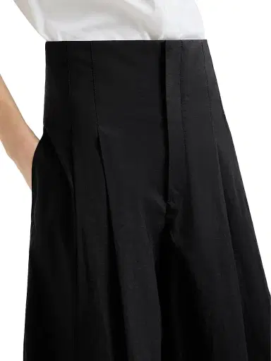 Brunello Cucinelli Women's Techno Cotton Poplin Maxi Trousers - Black | Thumbnail 4 Brunello Cucinelli Women's Techno Cotton Poplin Maxi Trousers - Black | Thumbnail 4