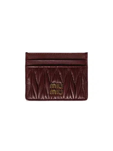 Miu Miu Women's Matelassé Nappa Leather Card Holder | Thumbnail 1 Miu Miu Women's Matelassé Nappa Leather Card Holder | Thumbnail 1