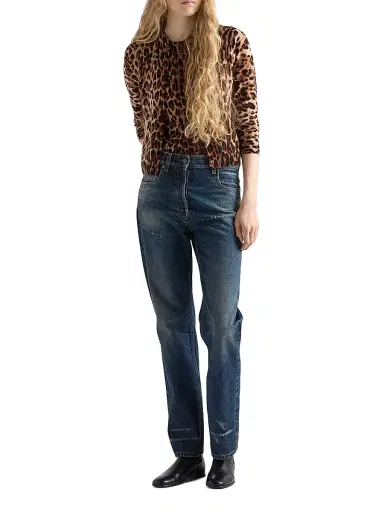 Prada Women's Printed Cashmere Cardigan - Brown Black - Size 4 | Thumbnail 6 Prada Women's Printed Cashmere Cardigan - Brown Black - Size 4 | Thumbnail 6