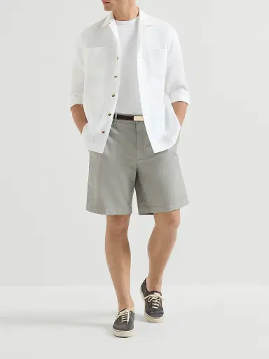 Brunello Cucinelli Men's Bermuda Shorts in American Pima Cotton Comfort Gabardine | Thumbnail 6 Brunello Cucinelli Men's Bermuda Shorts in American Pima Cotton Comfort Gabardine | Thumbnail 6