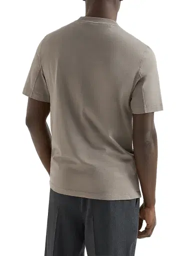 Brunello Cucinelli Men's Cotton Jersey Crew-Neck T-Shirt with Logo | Thumbnail 3 Brunello Cucinelli Men's Cotton Jersey Crew-Neck T-Shirt with Logo | Thumbnail 3