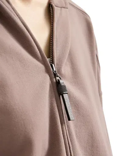Brunello Cucinelli Women's Hooded Sweatshirt with Shiny Zipper Pull - Brown | Thumbnail 5 Brunello Cucinelli Women's Hooded Sweatshirt with Shiny Zipper Pull - Brown | Thumbnail 5