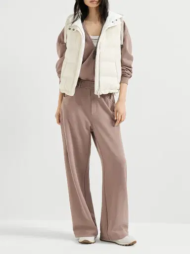Brunello Cucinelli Women's Hooded Sweatshirt with Shiny Zipper Pull - Brown | Thumbnail 6 Brunello Cucinelli Women's Hooded Sweatshirt with Shiny Zipper Pull - Brown | Thumbnail 6
