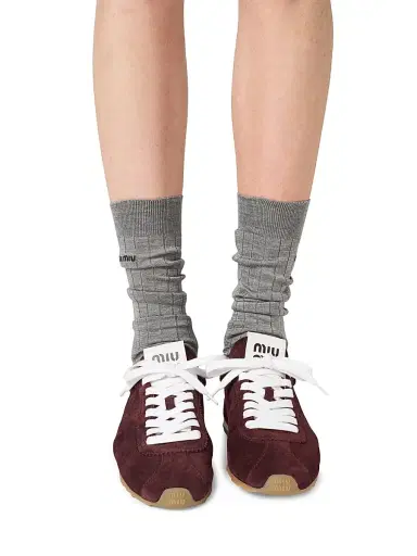 Miu Miu Women's Plume Suede Sneakers | Thumbnail 4 Miu Miu Women's Plume Suede Sneakers | Thumbnail 4