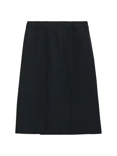 Prada Women's Wool Hopsack Skirt - Navy Blue | Thumbnail 1 Prada Women's Wool Hopsack Skirt - Navy Blue | Thumbnail 1