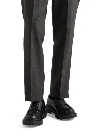 Prada Men's Brushed Leather Loafers - Black | Thumbnail 5 Prada Men's Brushed Leather Loafers - Black | Thumbnail 5