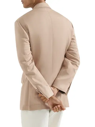 Brunello Cucinelli Men's Délavé Silk and Linen Gabardine Blazer - Tobacco | Thumbnail 3 Brunello Cucinelli Men's Délavé Silk and Linen Gabardine Blazer - Tobacco | Thumbnail 3