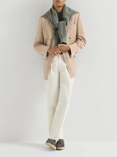 Brunello Cucinelli Men's Délavé Silk and Linen Gabardine Blazer - Tobacco | Thumbnail 6 Brunello Cucinelli Men's Délavé Silk and Linen Gabardine Blazer - Tobacco | Thumbnail 6