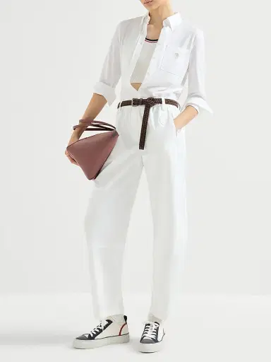 Brunello Cucinelli Women's Nylon Ergonomic Track Trousers | Thumbnail 6 Brunello Cucinelli Women's Nylon Ergonomic Track Trousers | Thumbnail 6