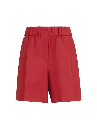 Brunello Cucinelli Women's Viscose and Linen Fluid Twill Baggy Shorts | Thumbnail 1 Brunello Cucinelli Women's Viscose and Linen Fluid Twill Baggy Shorts | Thumbnail 1