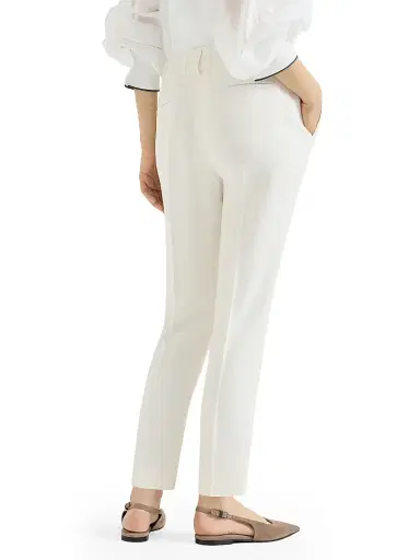 Brunello Cucinelli Women's Silk and Acetate Crêpe Cady Tailored Jogger Trousers | Thumbnail 3 Brunello Cucinelli Women's Silk and Acetate Crêpe Cady Tailored Jogger Trousers | Thumbnail 3