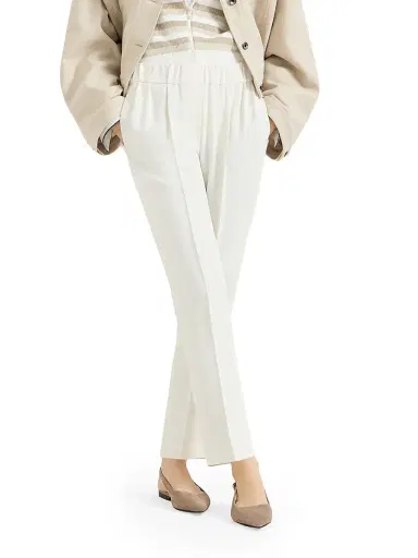 Brunello Cucinelli Women's Silk and Acetate Crêpe Cady Tailored Jogger Trousers | Thumbnail 5 Brunello Cucinelli Women's Silk and Acetate Crêpe Cady Tailored Jogger Trousers | Thumbnail 5
