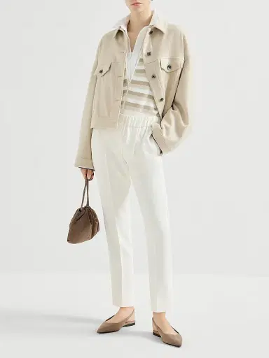 Brunello Cucinelli Women's Silk and Acetate Crêpe Cady Tailored Jogger Trousers | Thumbnail 6 Brunello Cucinelli Women's Silk and Acetate Crêpe Cady Tailored Jogger Trousers | Thumbnail 6