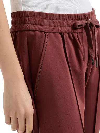 Brunello Cucinelli Women's Stretch Cotton Lightweight French Terry Track Trousers with Monili - Red - Size XXXXXL | Thumbnail 5 Brunello Cucinelli Women's Stretch Cotton Lightweight French Terry Track Trousers with Monili - Red - Size XXXXXL | Thumbnail 5