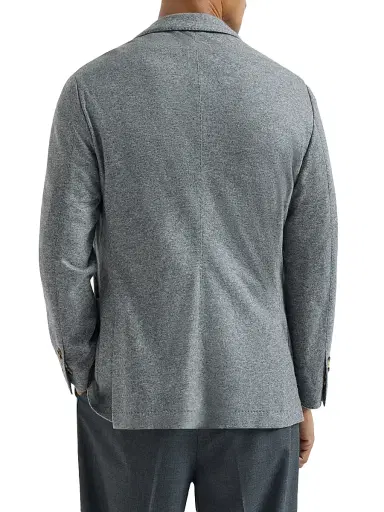Brunello Cucinelli Men's Cashmere Jersey Blazer with Patch Pockets | Thumbnail 3 Brunello Cucinelli Men's Cashmere Jersey Blazer with Patch Pockets | Thumbnail 3