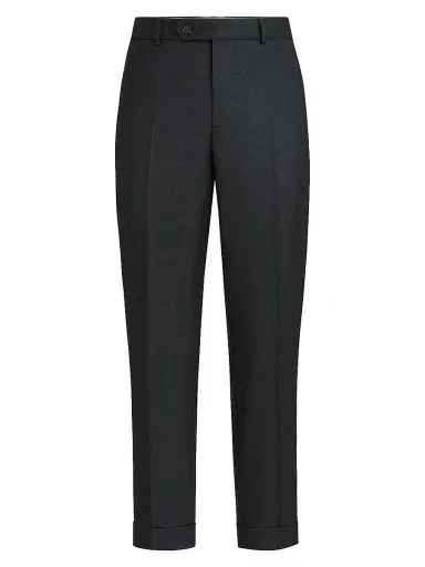 Brunello Cucinelli Men's Virgin Wool Houndstooth Trousers - Anthracite | Thumbnail 1 Brunello Cucinelli Men's Virgin Wool Houndstooth Trousers - Anthracite | Thumbnail 1