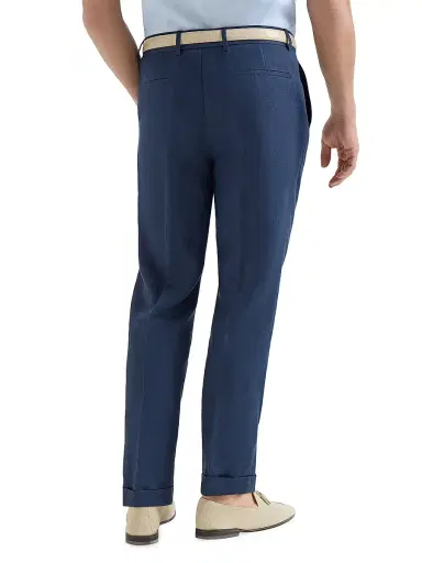 Brunello Cucinelli Men's Délavé Linen Trousers with Pleats | Thumbnail 4 Brunello Cucinelli Men's Délavé Linen Trousers with Pleats | Thumbnail 4