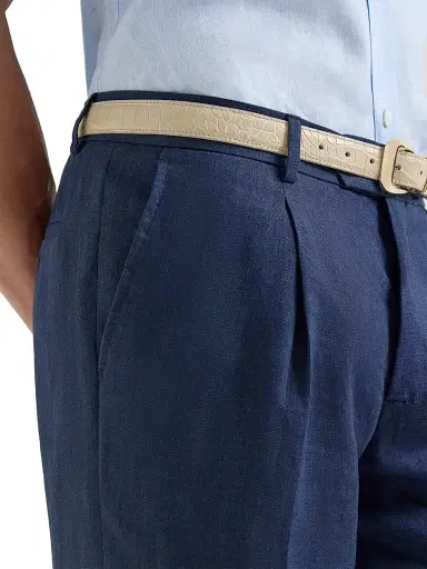 Brunello Cucinelli Men's Délavé Linen Trousers with Pleats | Thumbnail 5 Brunello Cucinelli Men's Délavé Linen Trousers with Pleats | Thumbnail 5