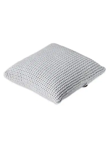 Brunello Cucinelli Cotton Feather Yarn Net Knit Cushion - Light Grey | Thumbnail 2 Brunello Cucinelli Cotton Feather Yarn Net Knit Cushion - Light Grey | Thumbnail 2