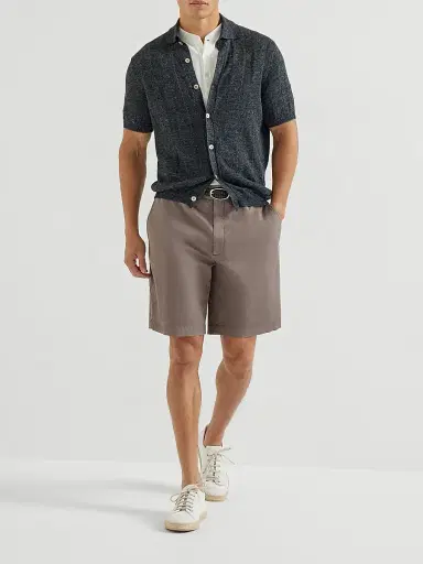 Brunello Cucinelli Men's Cotton Waffle Jersey T-Shirt with Henley Collar | Thumbnail 6 Brunello Cucinelli Men's Cotton Waffle Jersey T-Shirt with Henley Collar | Thumbnail 6