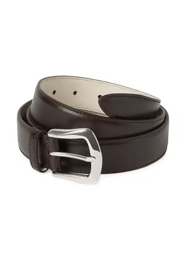 Brunello Cucinelli Men's Calfskin Belt - Brown | Thumbnail 3 Brunello Cucinelli Men's Calfskin Belt - Brown | Thumbnail 3