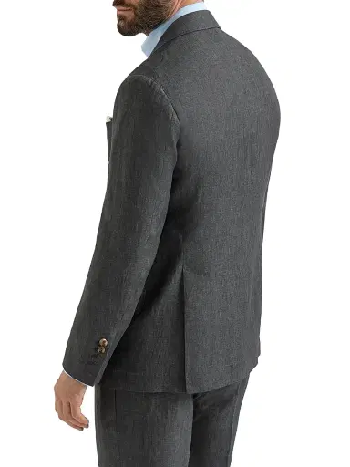 Brunello Cucinelli Men's Délavé Linen Deconstructed Cavallo Blazer - Anthracite | Thumbnail 3 Brunello Cucinelli Men's Délavé Linen Deconstructed Cavallo Blazer - Anthracite | Thumbnail 3