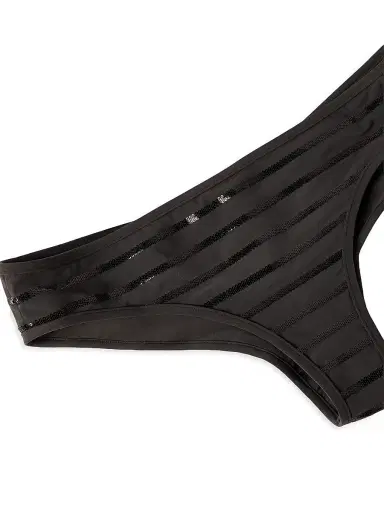 Brunello Cucinelli Women's Dazzling Stripes Bikini Bottoms in Techno Jersey with Monili | Thumbnail 5 Brunello Cucinelli Women's Dazzling Stripes Bikini Bottoms in Techno Jersey with Monili | Thumbnail 5