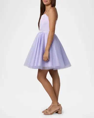 Un Deux Trois Girl's Satin & Tulle Party Dress, Size 7- | Thumbnail 2 Un Deux Trois Girl's Satin & Tulle Party Dress, Size 7- | Thumbnail 2