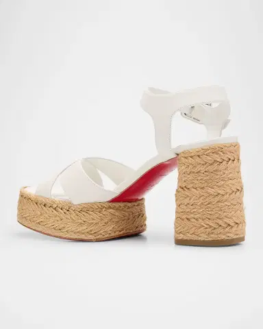 Christian Louboutin 70mm Calakala Leather Crisscross Espadrille Sandals | Thumbnail 4 Christian Louboutin 70mm Calakala Leather Crisscross Espadrille Sandals | Thumbnail 4