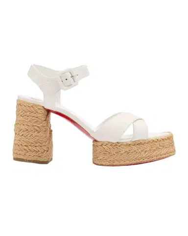 Christian Louboutin 70mm Calakala Leather Crisscross Espadrille Sandals | Thumbnail 1 Christian Louboutin 70mm Calakala Leather Crisscross Espadrille Sandals | Thumbnail 1