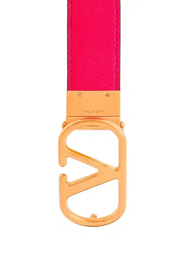 Valentino Garavani Women's Vlogo Signature Reversible Shiny Calfskin Belt 30MM - Black Red - Size Large | Thumbnail 5 Valentino Garavani Women's Vlogo Signature Reversible Shiny Calfskin Belt 30MM - Black Red - Size Large | Thumbnail 5