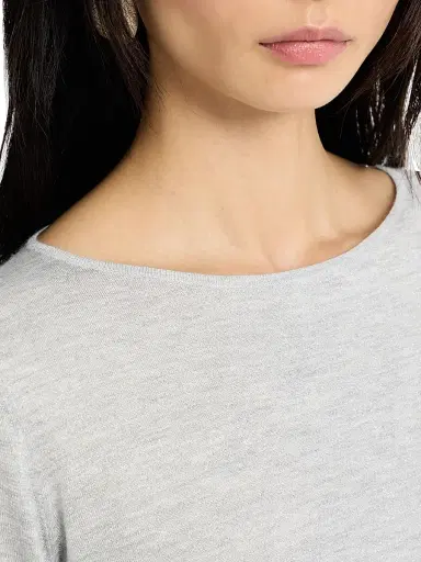 Brunello Cucinelli Women's Cashmere and Silk Sparkling Lightweight Sweater - Pebble | Thumbnail 4 Brunello Cucinelli Women's Cashmere and Silk Sparkling Lightweight Sweater - Pebble | Thumbnail 4
