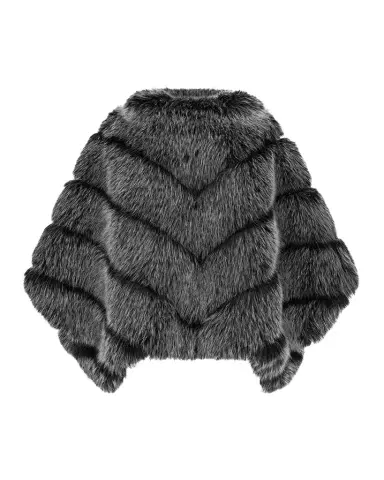 THEIA Chevron Fox-Like Faux Fur Poncho | Thumbnail 1 THEIA Chevron Fox-Like Faux Fur Poncho | Thumbnail 1