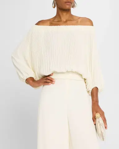 A.L.C. Sienna Pleated Off-The-Shoulder Top | Thumbnail 4 A.L.C. Sienna Pleated Off-The-Shoulder Top | Thumbnail 4