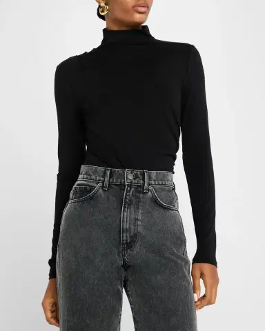 Veronica Beard Mylie Gathered Turtleneck Top | Thumbnail 4 Veronica Beard Mylie Gathered Turtleneck Top | Thumbnail 4