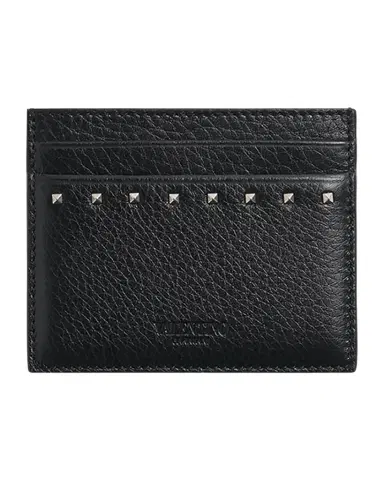 Valentino Garavani Men's Leather Rockstud Card Holder | Thumbnail 1 Valentino Garavani Men's Leather Rockstud Card Holder | Thumbnail 1