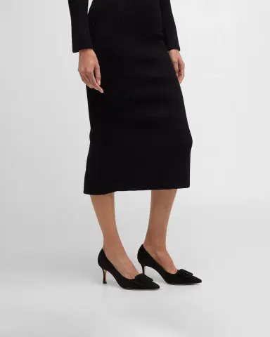 Manolo Blahnik Maysale Suede Pointed-Toe Buckle Pumps | Thumbnail 2 Manolo Blahnik Maysale Suede Pointed-Toe Buckle Pumps | Thumbnail 2