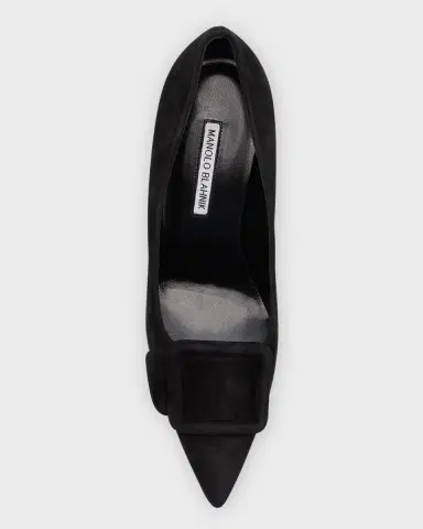 Manolo Blahnik Maysale Suede Pointed-Toe Buckle Pumps | Thumbnail 5 Manolo Blahnik Maysale Suede Pointed-Toe Buckle Pumps | Thumbnail 5