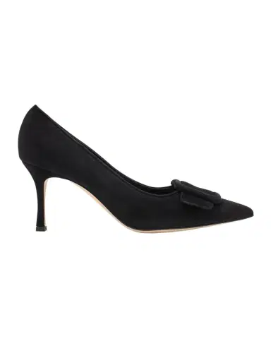 Manolo Blahnik Maysale Suede Pointed-Toe Buckle Pumps | Thumbnail 1 Manolo Blahnik Maysale Suede Pointed-Toe Buckle Pumps | Thumbnail 1