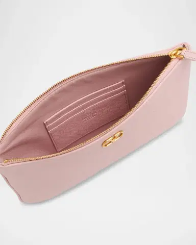 Valentino Garavani VLOGO Medium Leather Flat Pouch Bag | Thumbnail 4 Valentino Garavani VLOGO Medium Leather Flat Pouch Bag | Thumbnail 4